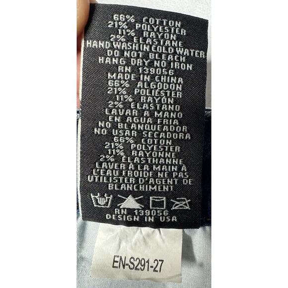 Grace In LA Women's Easy Fit Crochet Hem Blue Denim Jeans - Size 29x26.5 - Picture 8 of 9